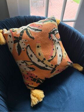 FARM Rio - Yellow/Orange Banana Tassel Decorative Throw Pillow